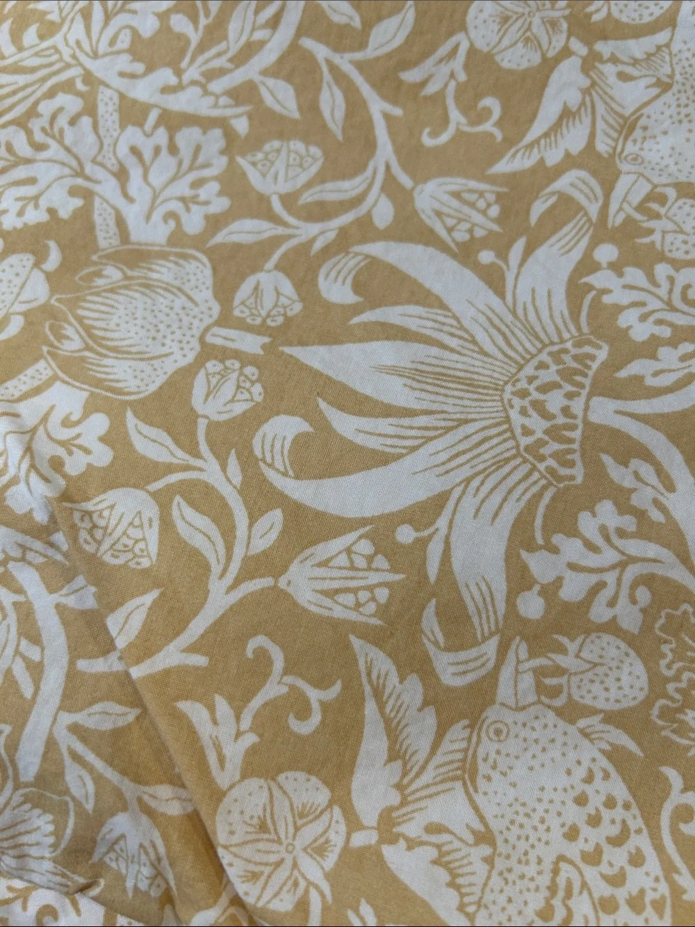 William Morris Golden Floral Print Quilted Pillow Shams Bedroom Refresh